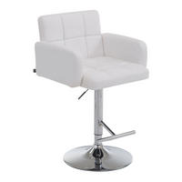 BARHOCKER Lausanne, Gestell Metall in Chromoptik, Kunstleder weiß, - Chromfarben/Weiß, Kunststoff/Textil (60/100/56cm) - TPFLiving