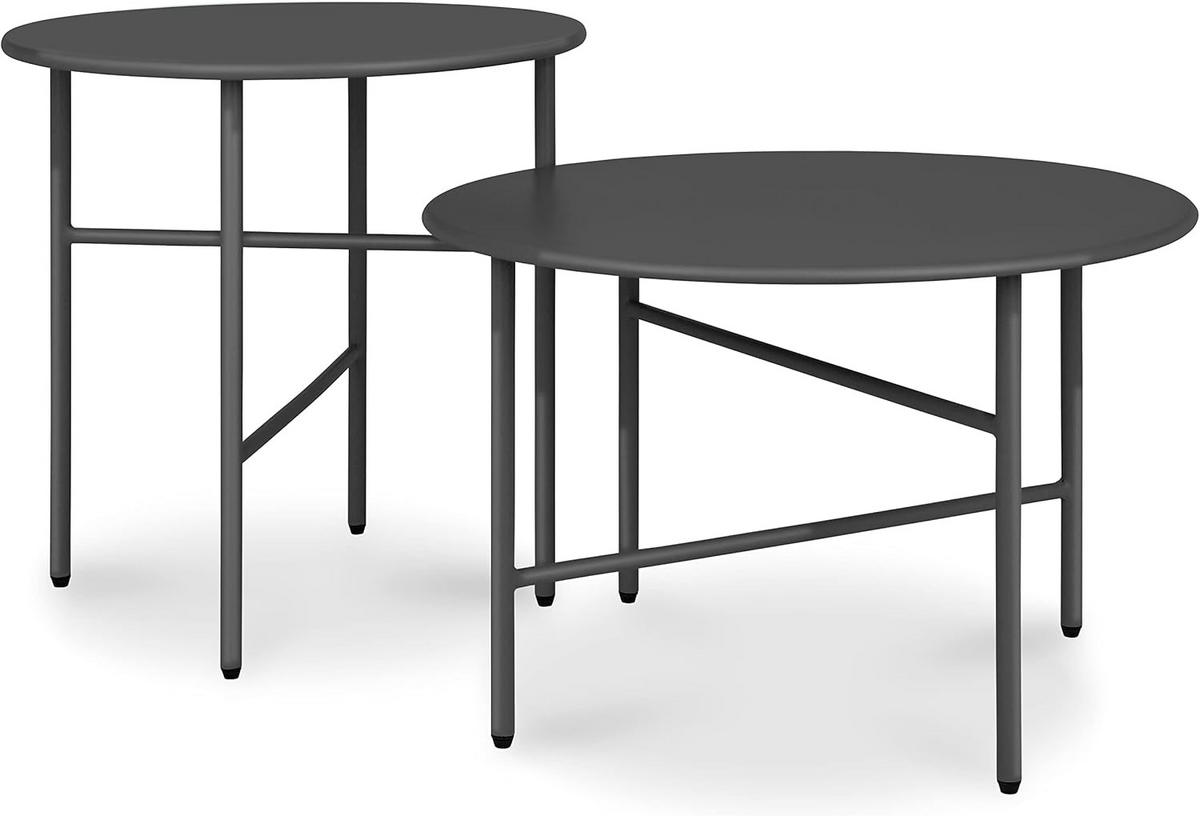 BEISTELLTISCH Finn 44/46 cm und 53/36 cm Schwarz (2tlg) - Schwarz, Metall (0.1/53/36cm) - BoMoe