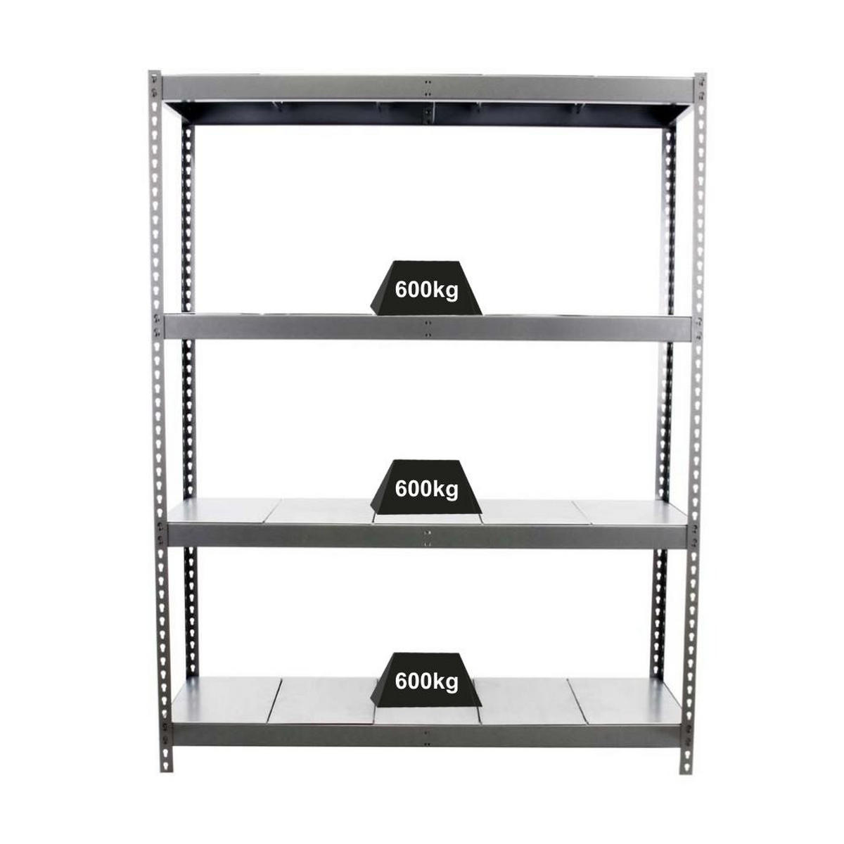 SCHWERLASTREGAL METAL BEAST FOUR | HxBxT 200x180x75cm | Fachlast 600kg | Grau - Grau, Metall (180/200/75cm) - PROREGAL