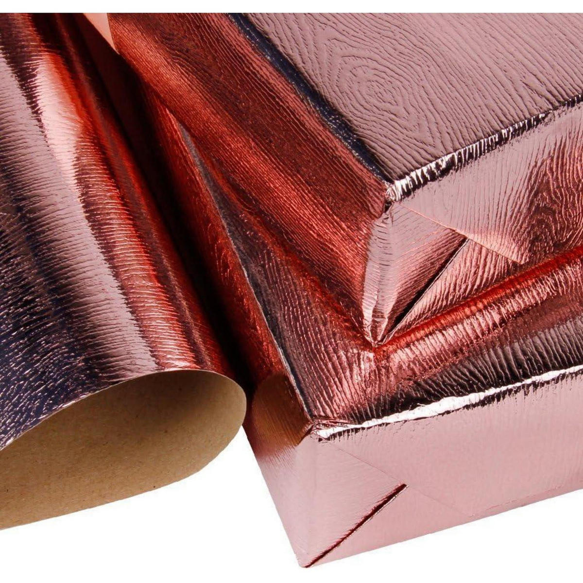GESCHENKPAPIERROLLE Holzmaserung Goldrose 76 cm x 5 m - Rosa, Papier (4/4/76cm)