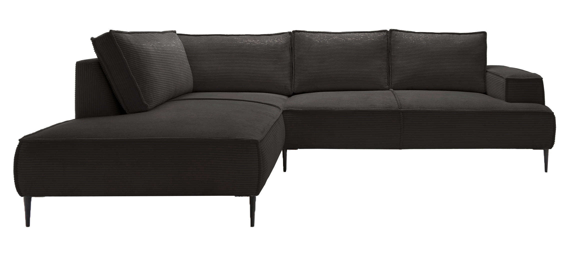 SCHLAFSOFA 275 cm L-Form Harmonia mit Beinen, Links, Dunkelgrau - Dunkelgrau, Holz (275/195cm) - Emporius