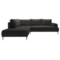 SCHLAFSOFA 275 cm L-Form Harmonia mit Beinen, Links, Dunkelgrau - Dunkelgrau, Holz (275/195cm) - Emporius