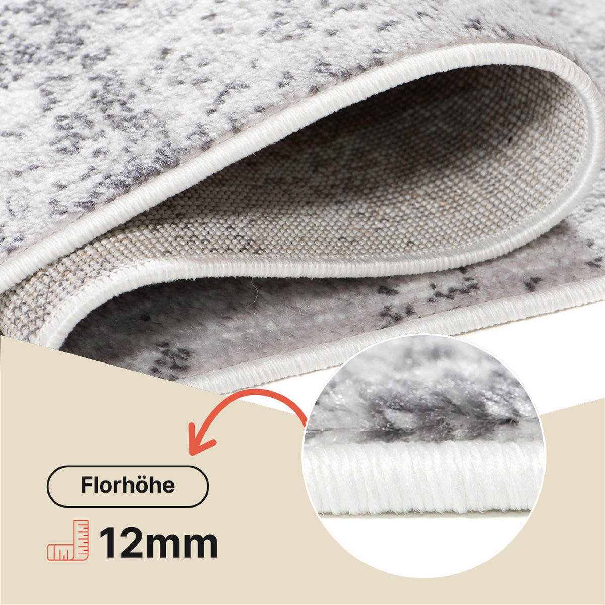 TEPPICH SKY Grau 120/180 cm - Grau, Kunststoff (120/180cm) - Tapiso