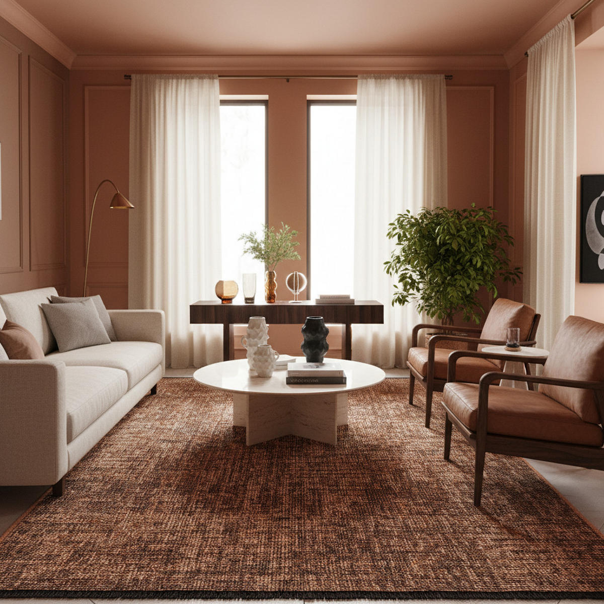 TEPPICH Kurzflor Unicolor Chenille Baumwolle Innen Kupfer Rechteckig 240x340 - Braun, Textil (240/340cm) - KADIMA DESIGN