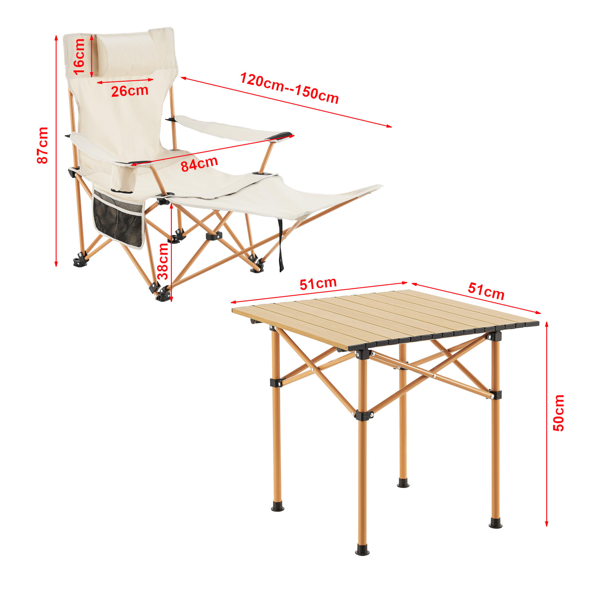 GARTENMÖBEL-SET 3 TLG. Bellante - Beige, Textil/Metall - casa.pro