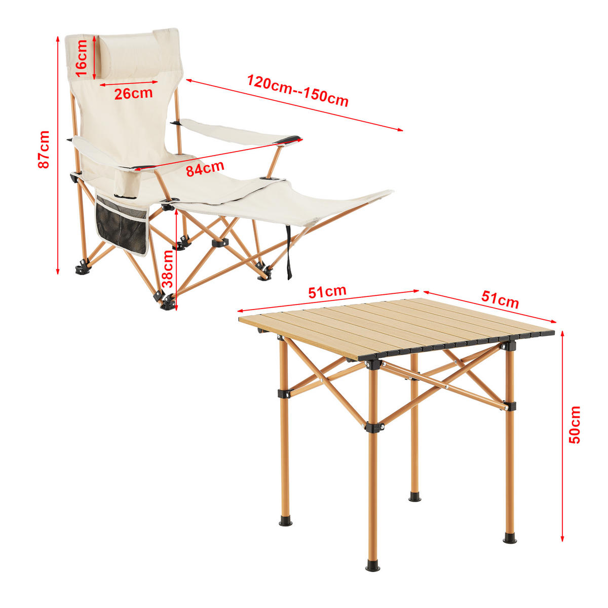 GARTENMÖBEL-SET 3 TLG. Bellante - Beige, Textil/Metall - casa.pro