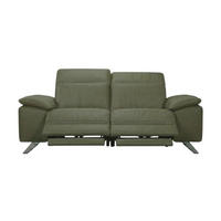 3-SITZER Sofa Genius Echtleder mit 2 x Relaxfunktion Olivgrün - Olivgrün, Leder/Metall (220/80/104cm)