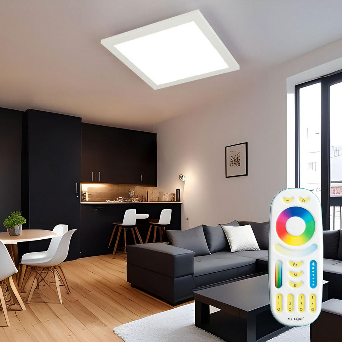 LED PANEL Weiß ROSI 45 cm - Weiß, Metall (45/45/4.5cm) - Globo Lighting