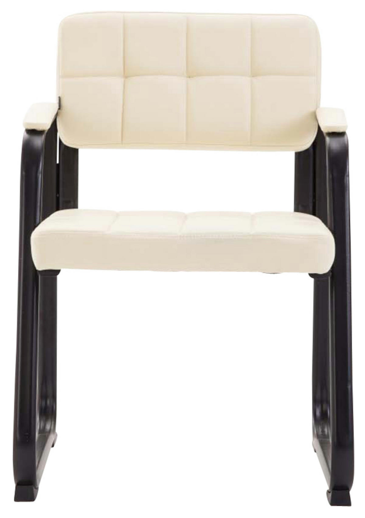 BESUCHERSTÜHLE Canam - 2er Set Kunstleder creme - Creme/Schwarz, Textil/Metall (59/84/58cm) - TPFLiving