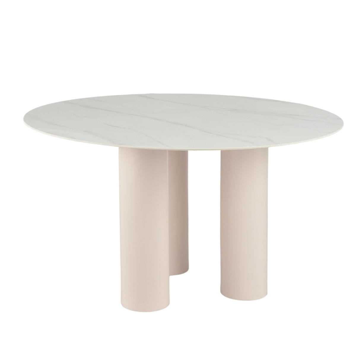 ESSTISCH Rund 130cm aus Keramik, Weiß - Weiß, Keramik (130/130/76cm) - Giga Meubel