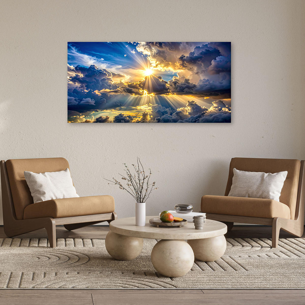 LEINWANDBILD Natur und Botanik 120x60cm - Blau, Textil (120/60cm) - Feeby