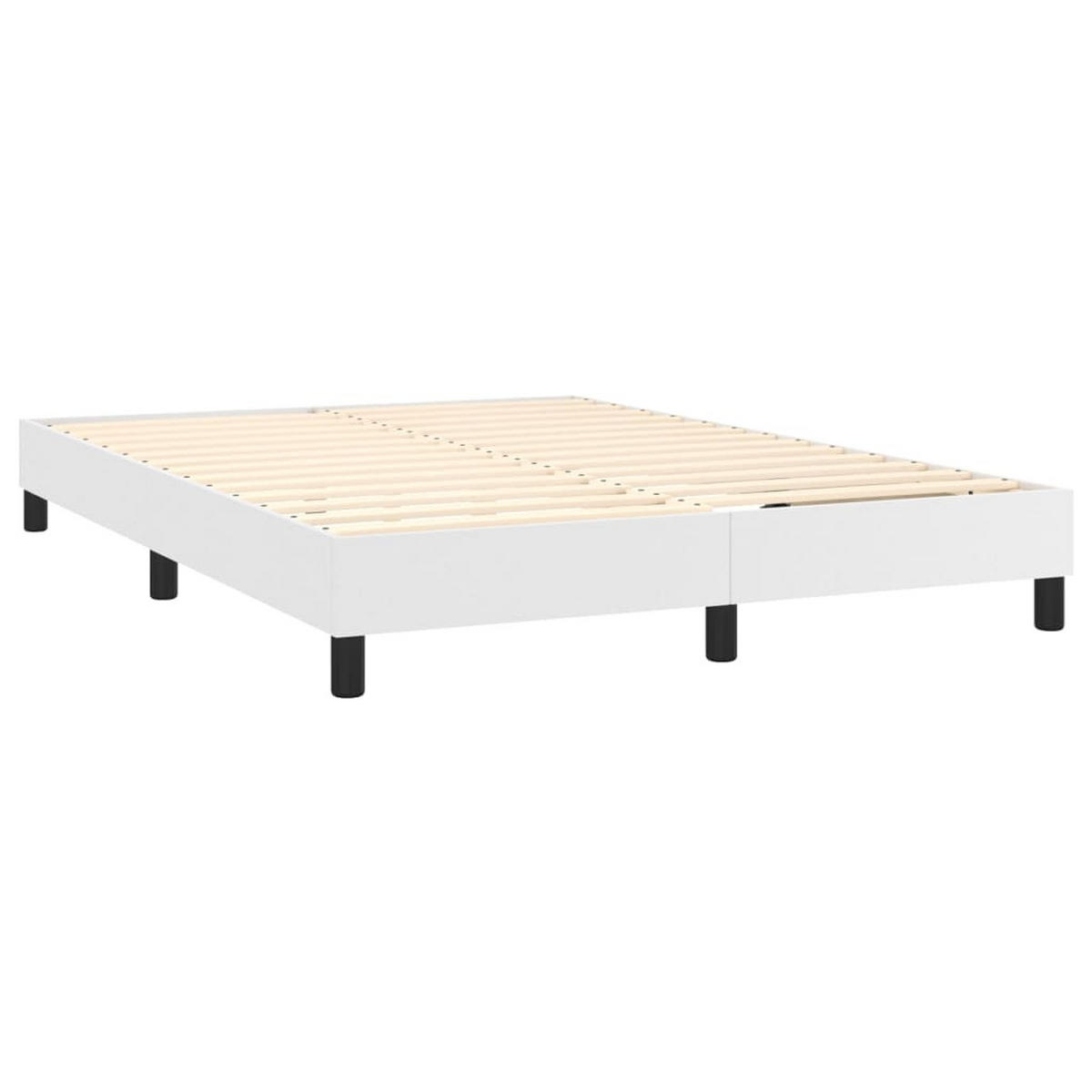 BOXSPRINGBETT Mit Matratze & Led Weiss 140/190 Cm Kunstleder - Weiß, Leder (140/190cm) - vidaXL