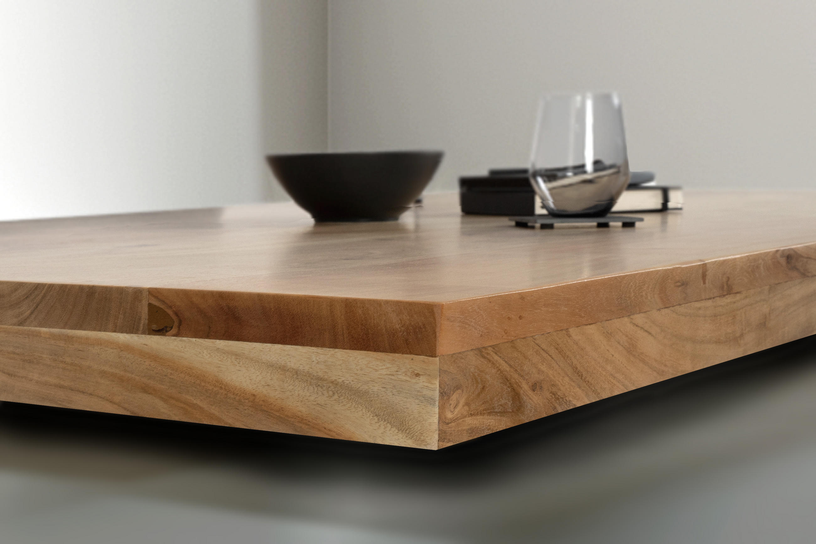 Thumbnail - SAM Esstisch, Natur, Schwarz, Holz, Echtholz,Akazie, Rechteckig,Quadratisch, Sternfuß, 200x77x100 cm, Esszimmer, Tische,...