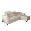 ECKSOFA L Form Ribella Beige 265/180/100 cm Rechts mit Schlaffunktion - Beige/Schwarz, Textil/Metall (265/180cm) - AX Living