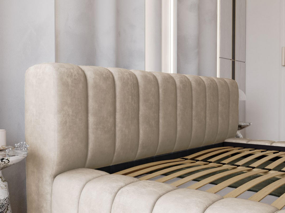 POLSTERBETT Italia 140x200 Beige - Beige, Textil (140/200cm) - Graingold