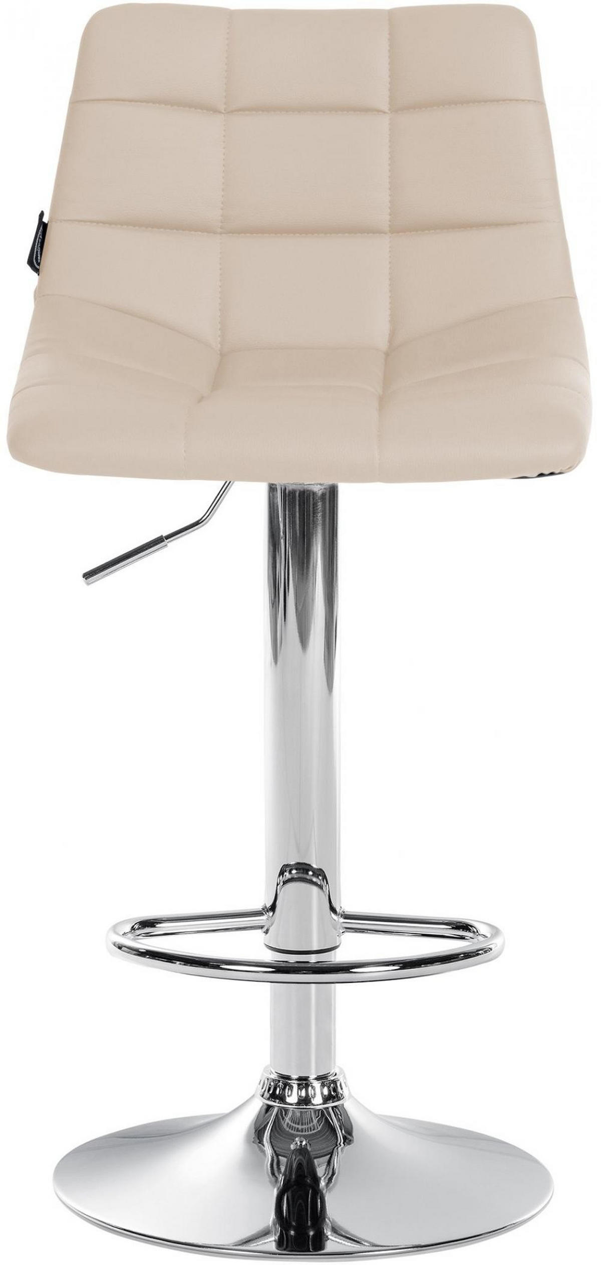 BARHOCKER 2er Set Lederlook creme - Chromfarben/Creme, Textil/Metall (43/87/46.5cm) - CLP