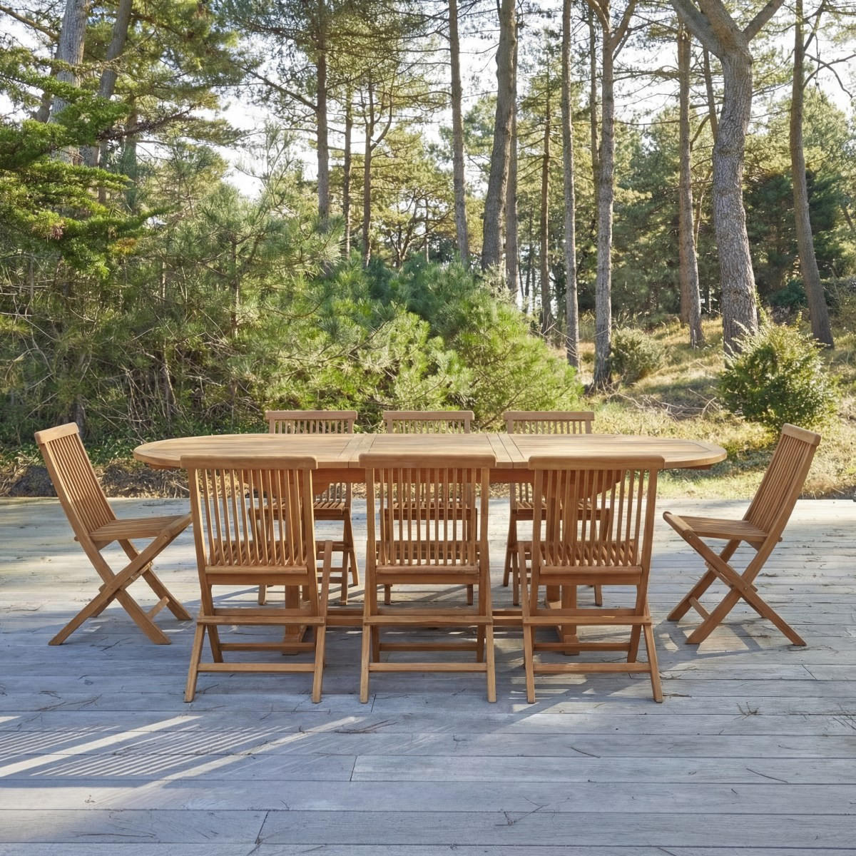 GARTENMÖBEL-SET 5-tlg Capri Braun aus Akazie - Braun, Holz - Tikamoon
