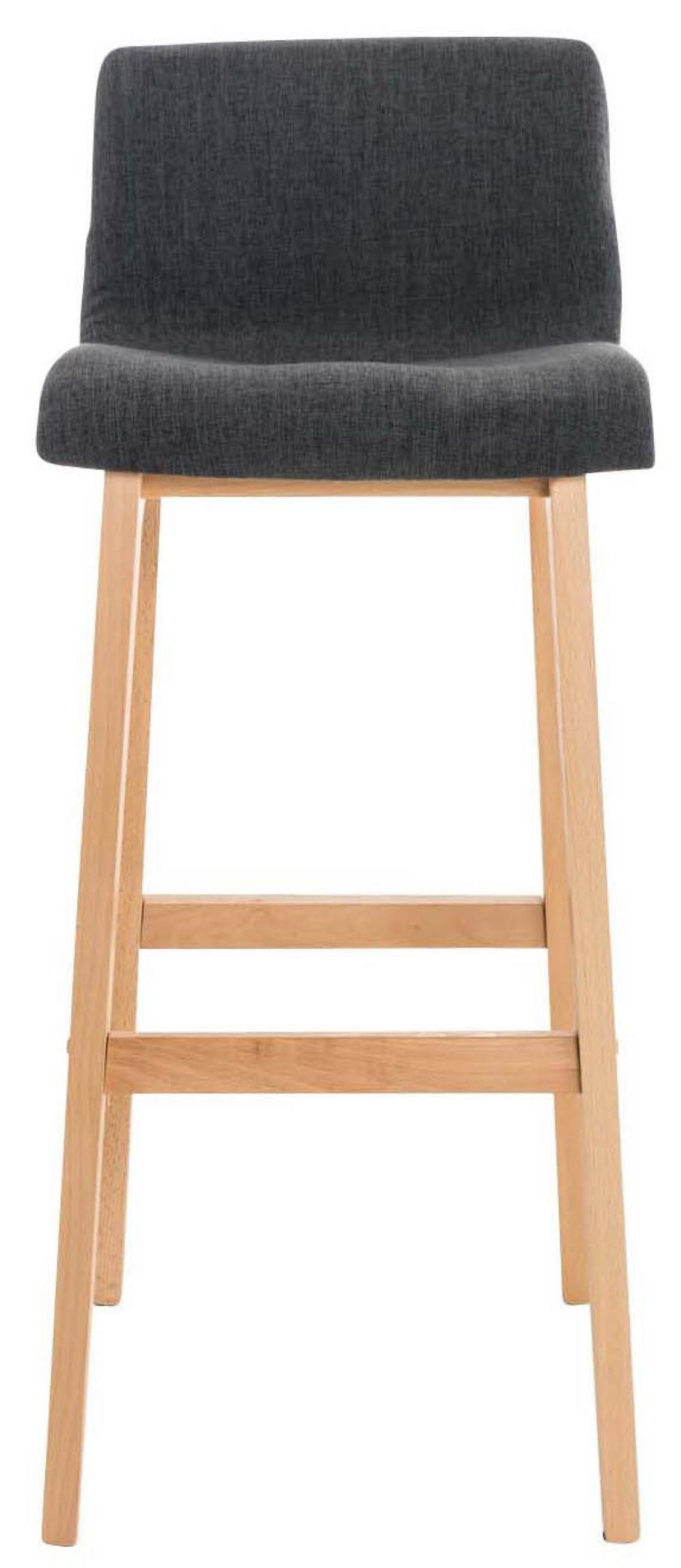 BARHOCKER 2er Set Stoff dunkelgrau - Eukalyptusholzfarben/Dunkelgrau, Holz/Textil (41/101/46cm) - CLP