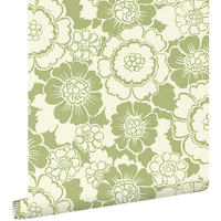 TAPETE Retro Blumen 50 x 900 cm - Grün, Papier (50/900cm) - ESTAhome