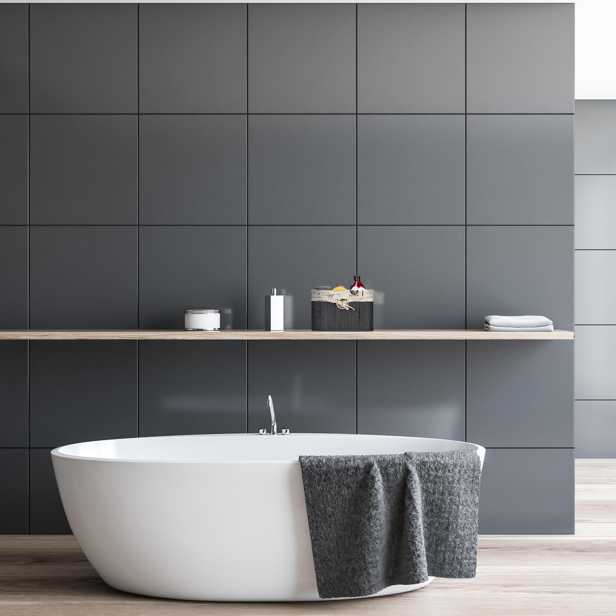 AUFBEWAHRUNGSKORB - Multicolor, Holz/Textil (31/20/31cm) - Relaxdays