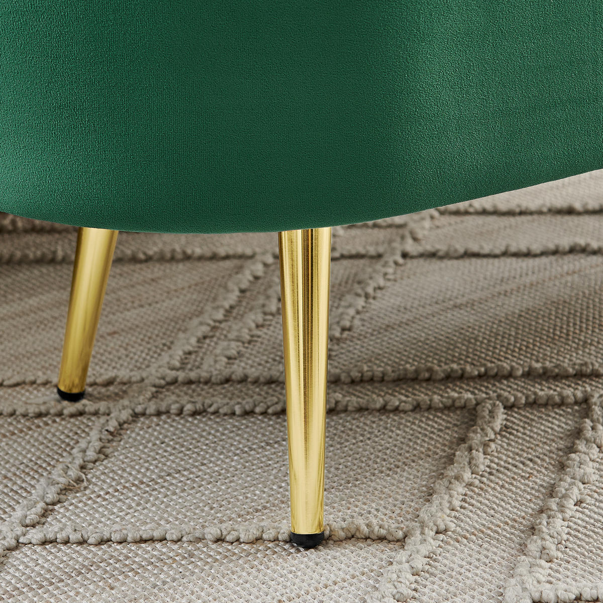 AUFBEWAHRUNGSTRUHE velvet & gold 110 cm - Dunkelgrün, Textil (110/42/40cm) - Urban Meuble