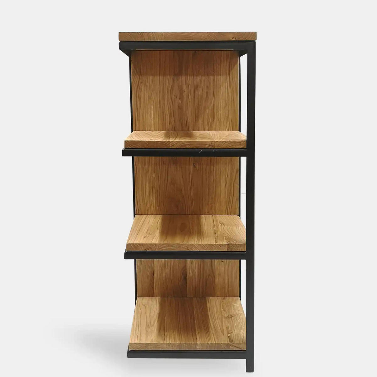 REGAL im Industrial-Loft-Stil für Wohnzimmer oder Arbeitsbüro HUGON - Eichefarben, Holz (140/85/30cm) - Rawood Furniture