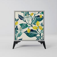 SIDEBOARD LEMON TREE, Grau, 57,5x42x70,5 cm, Schwarze Metall-Sternfüße - Multicolor/Schwarz, Holzwerkstoff/Metall (57.5/70.5/42cm) - SpaceRebels