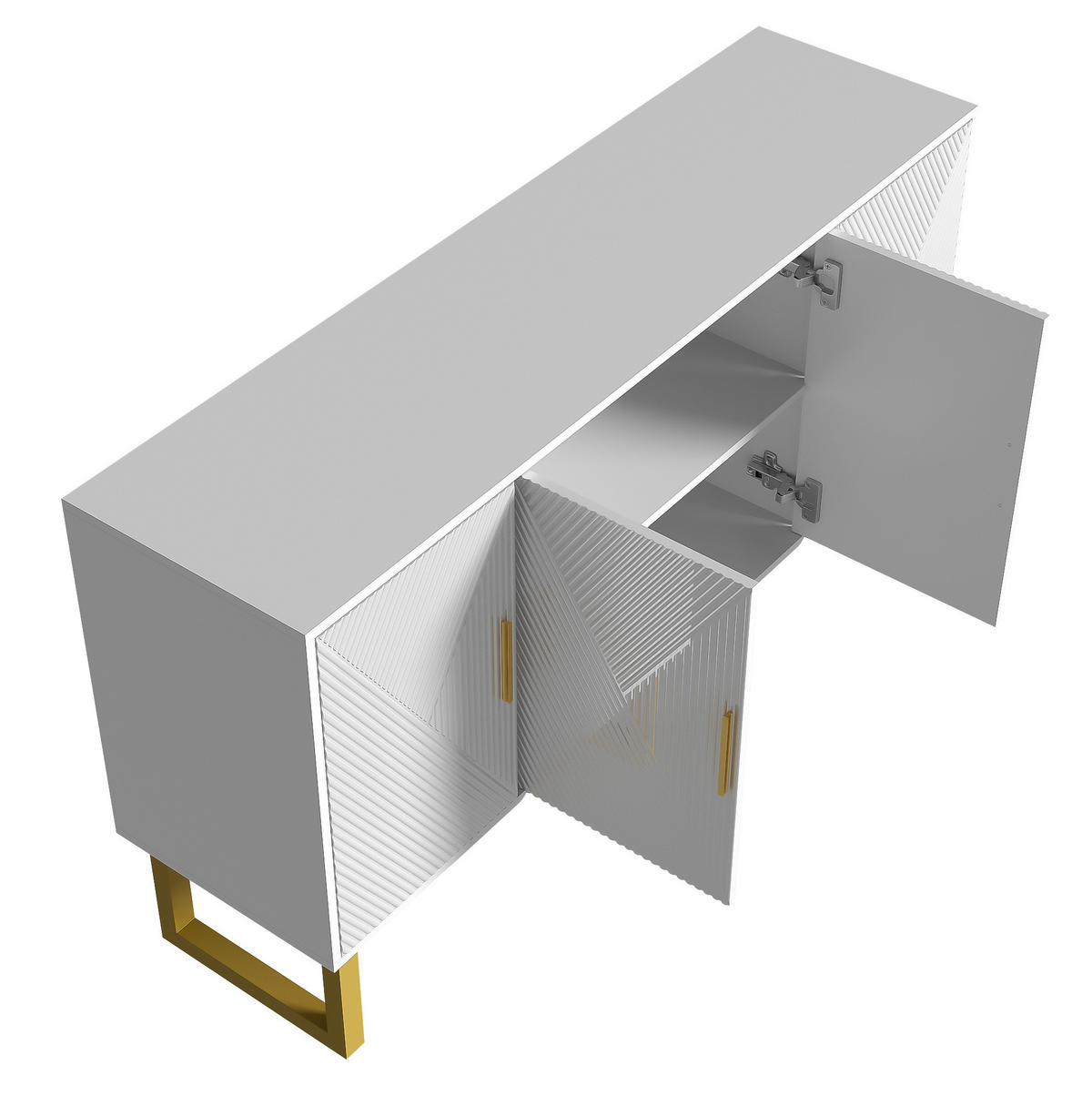 SIDEBOARD 150/40/82 cm in Weiß mit 4 Türen und höhenverstellbaren Regalen - Weiß, Holzwerkstoff (150/82/40cm) - Flora Grace