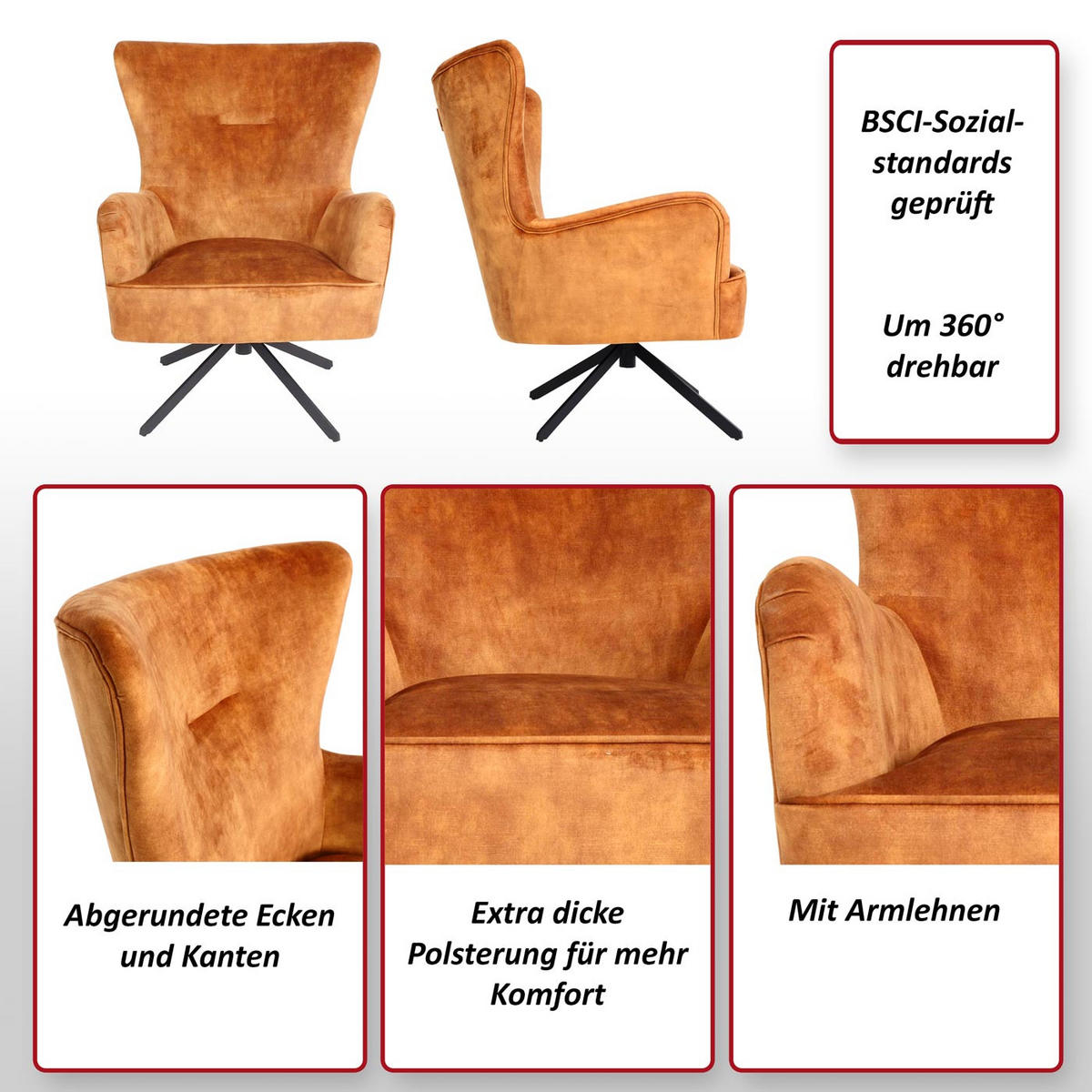 LOUNGE-SESSEL Braun - Braun, Textil (75/99/65cm) - MCW