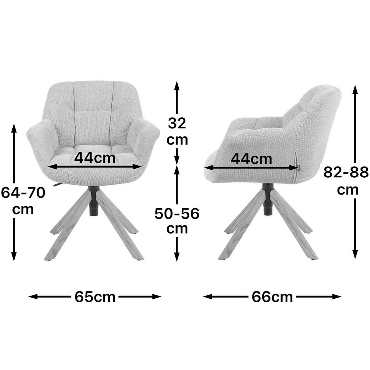 BÜROSTUHL Mika-Iven - Honigeiche/Beige, Eichenholz/Holz (65/82/66cm) - DUBI Möbel