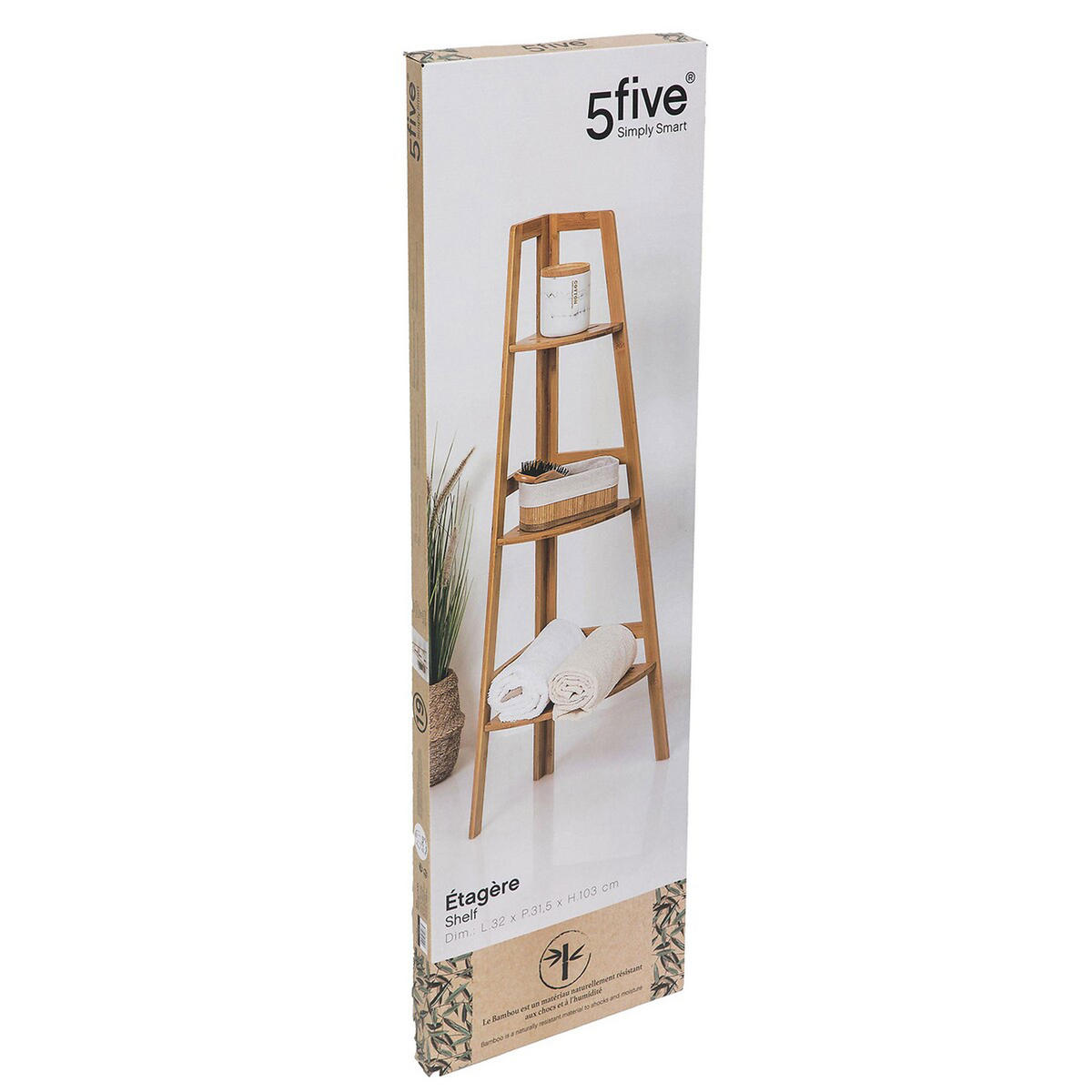 ECKREGAL Sicela 3-stöckig, Bambus, 103 cm - Braun, Holz (31.9/103/31.9cm) - 5five Simply Smart