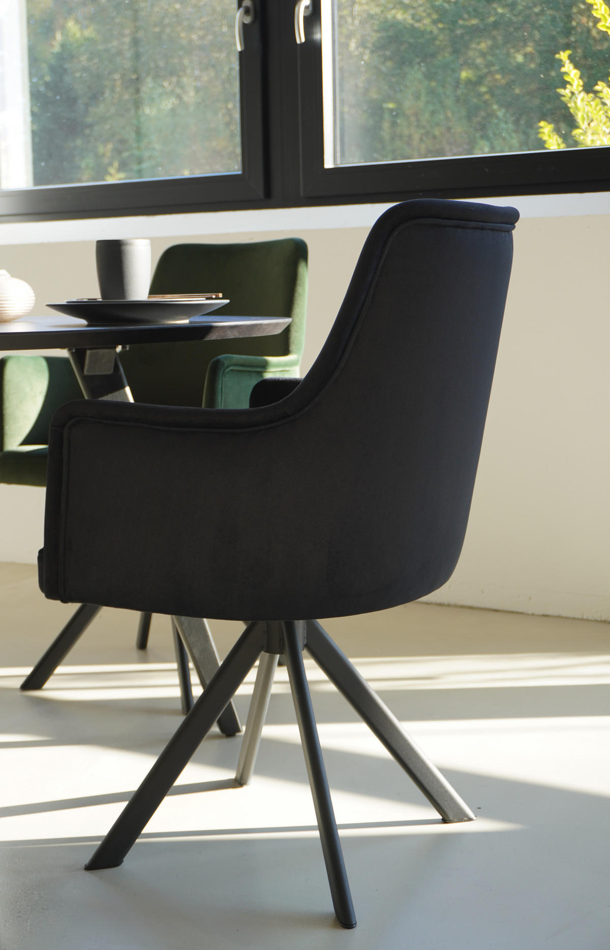 ARMLEHNENSTUHL Sello anthrazit mit S-Fuß drehbar - Anthrazit/Schwarz, Textil/Metall (55/90/58cm) - INKA furniture