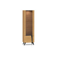 VITRINE Toscania Eiche / Schwarz 58 / 40 / 190cm - Eichefarben/Schwarz, Holz/Holzwerkstoff (58/190/40cm) - Feldmann-Wohnen