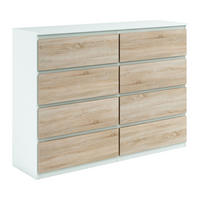 KOMMODE NUDO 120/101,5/39cm mit 8 Schubladen Türen Weiß - Weiß/Sonoma Eiche, Holzwerkstoff (120/101.5/39cm) - MASSENO