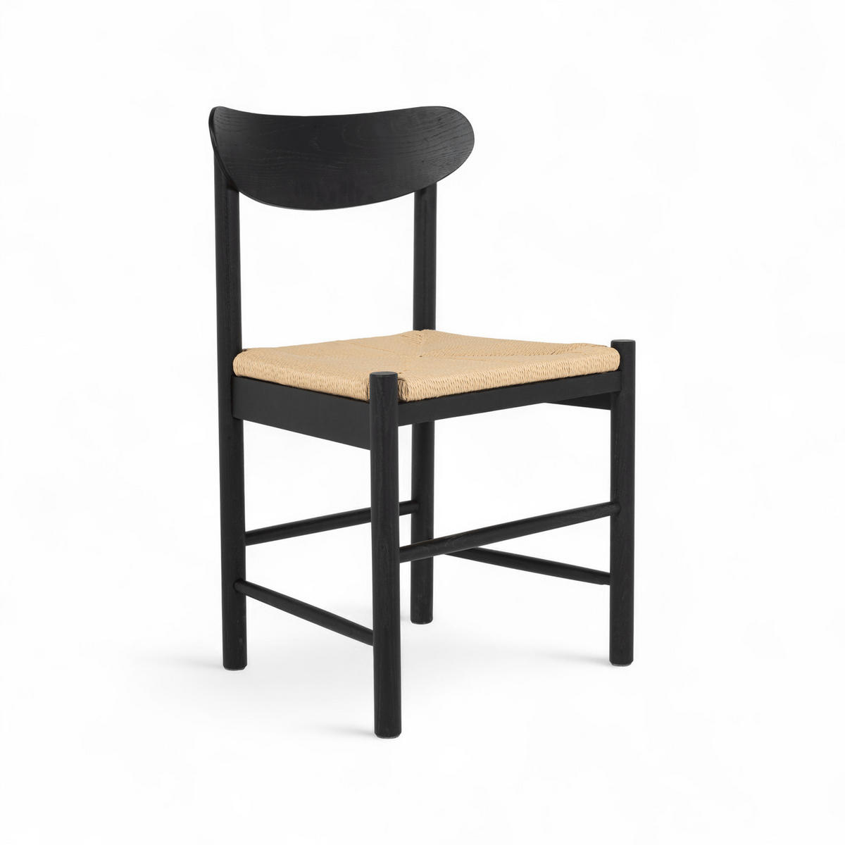STUHL-SET 6 Stück in Rattan / Eiche Schwarz - Schwarz, Holz/Papier (51/78/41cm) - Furnhouse