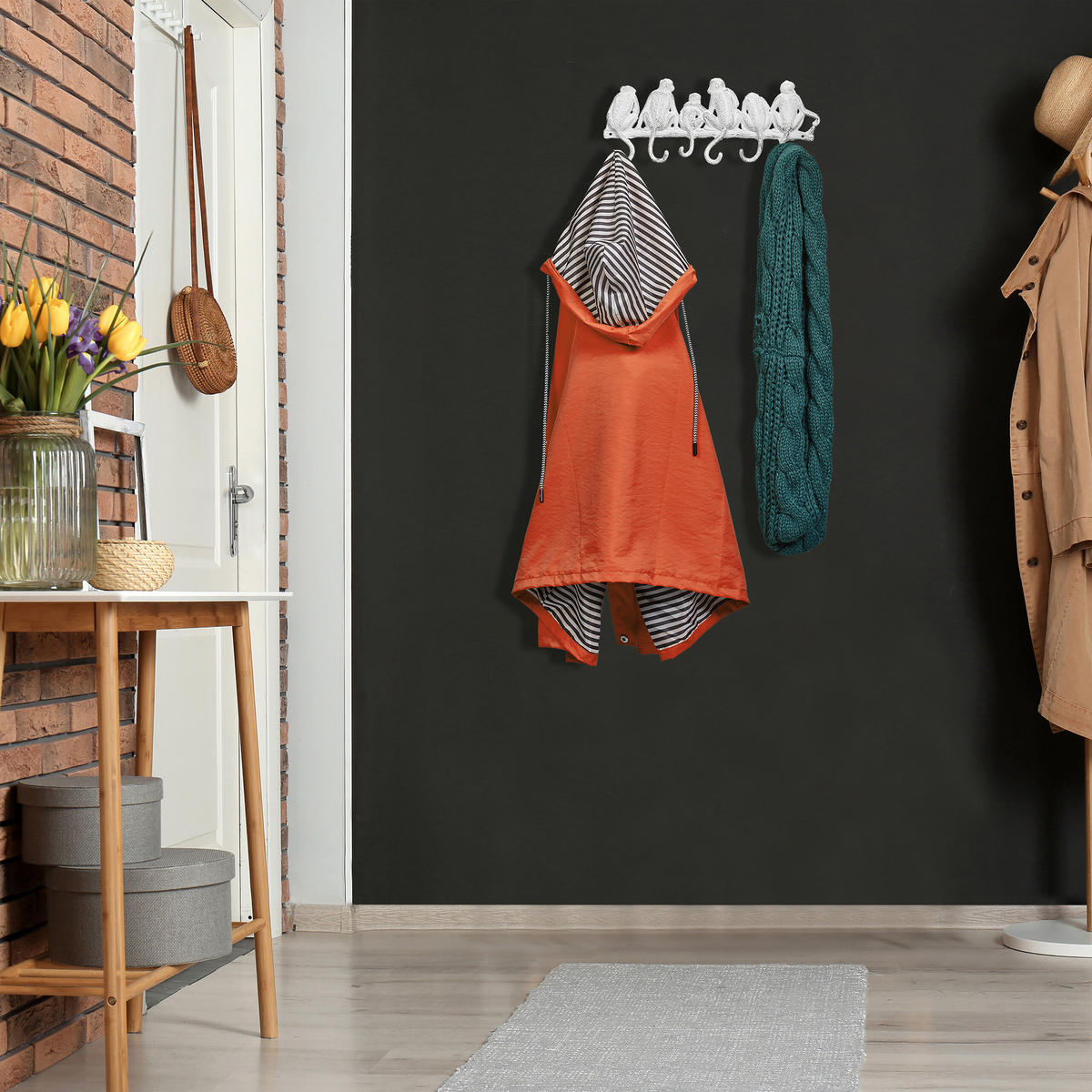 GARDEROBENLEISTE - Weiß, Metall (36.5/14.5/4cm) - Relaxdays