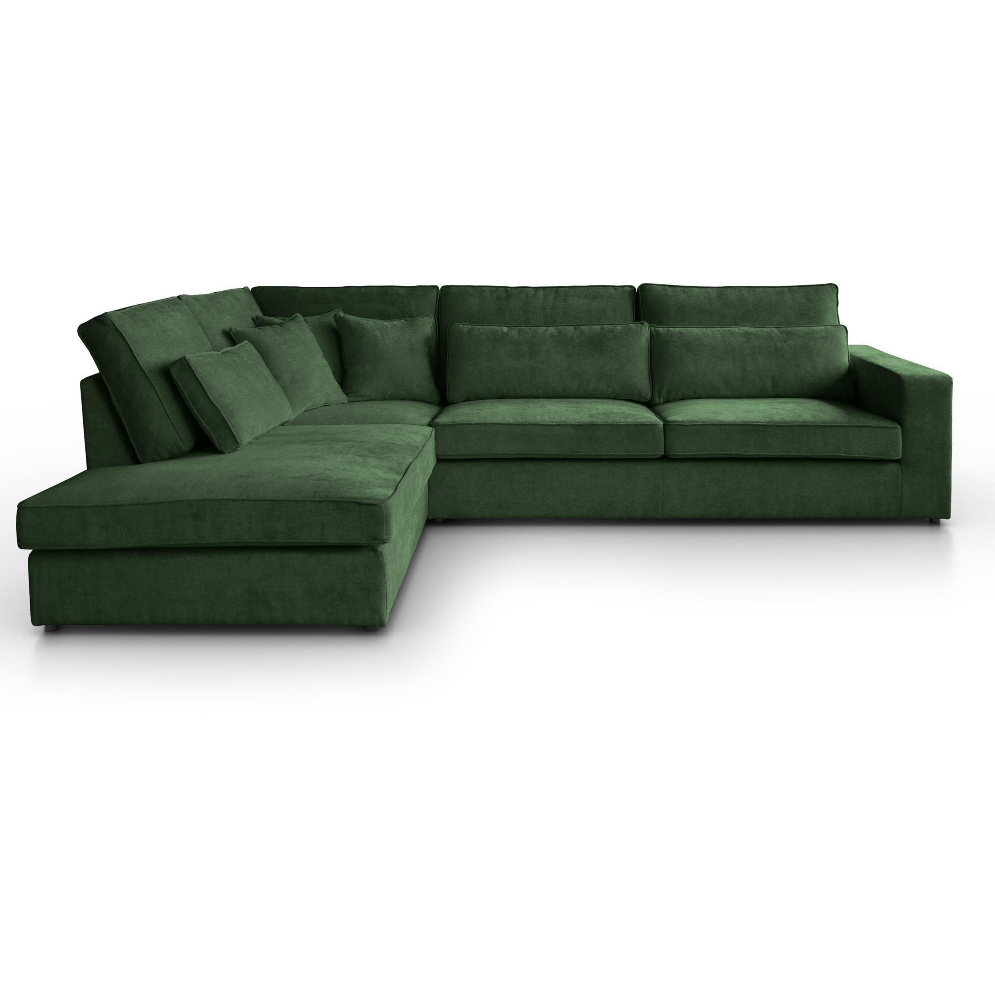 Beautysofa ROHOVÁ pohovka Parma bez funkce spaní, tmavě zelená, levá