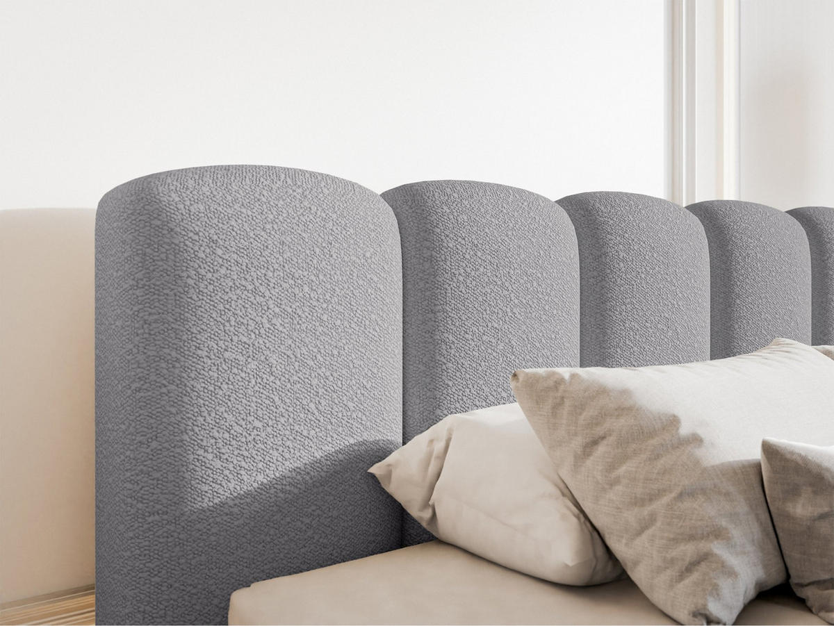 POLSTERBETT Cloudy II Grau 140x200 cm - Grau, Holz/Textil (140/200cm) - Selsey