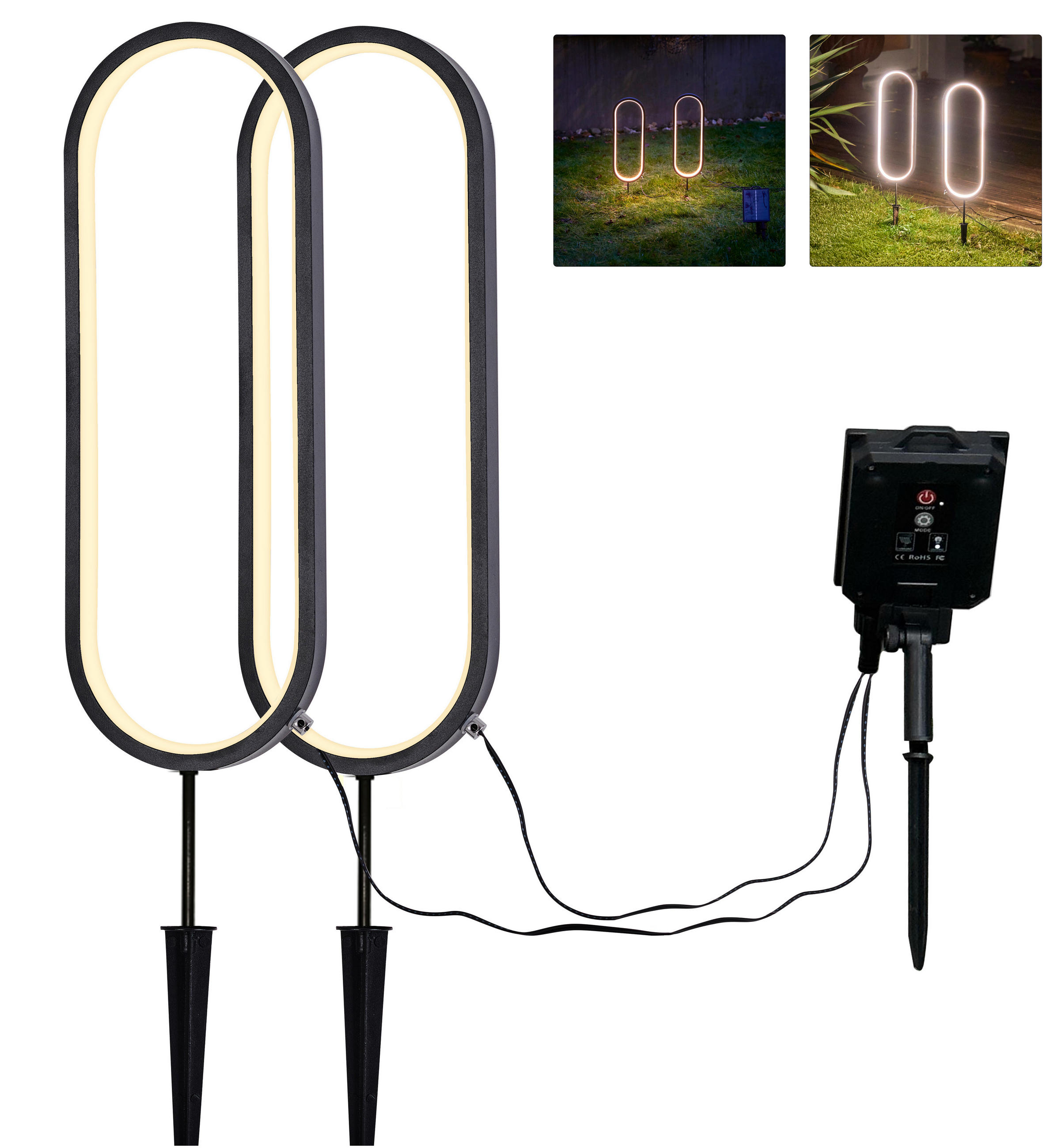 SOLAR-LED-GARTENSTECKER - warmweiß mit Dämmerungssensor und wetterfestem Design für stimmungsvolle Außenbeleuchtung - Weiß, Kunststoff (1.7/12.3/55.5cm) - Northpoint
