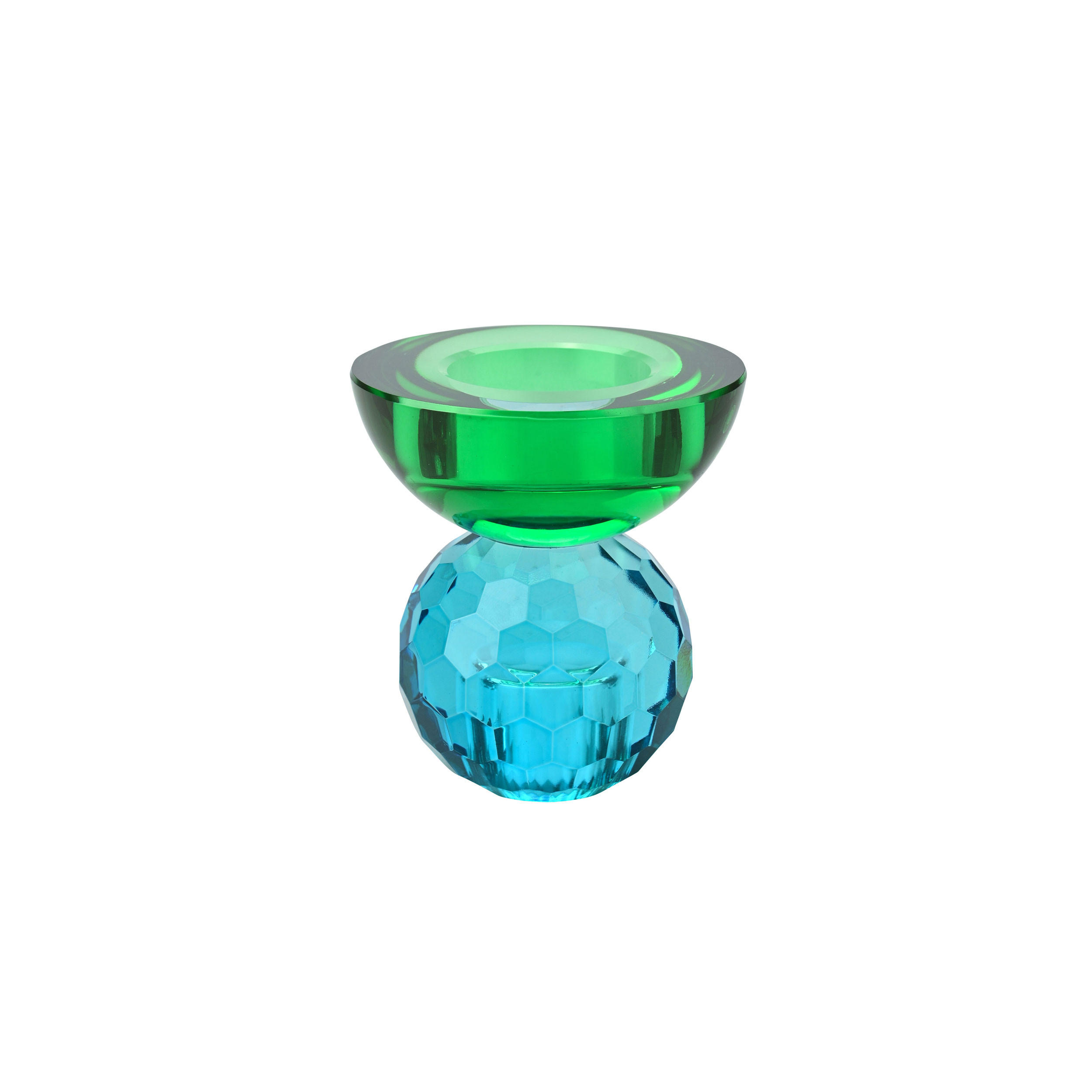 KERZENHALTER Sari Kugel Cabochon, Glas, Blau / Grün, H 9 cm, - Blau, Glas (15/15/15cm) - Gift Company