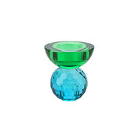 KERZENHALTER Sari Kugel Cabochon, Glas, Blau / Grün, H 9 cm, - Blau, Glas (15/15/15cm) - Gift Company