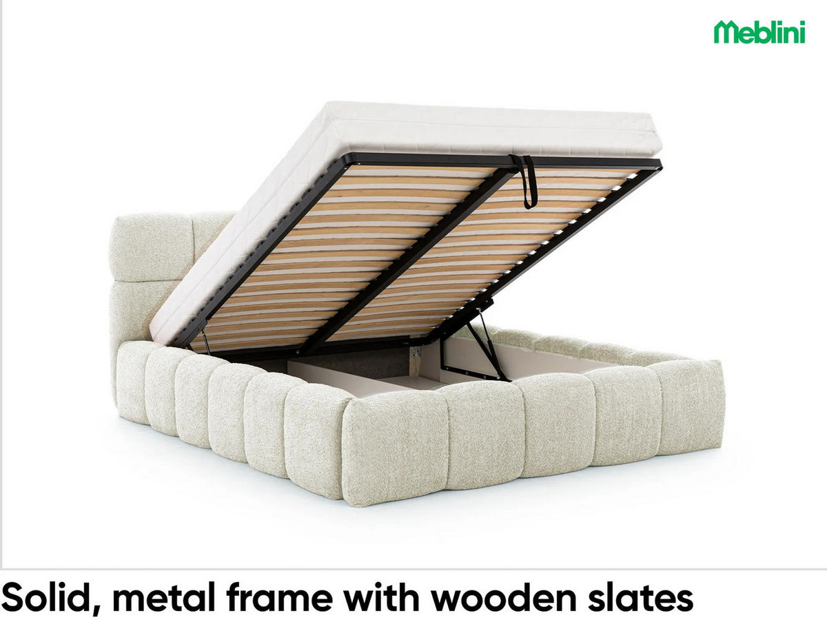 POLSTERBETT Salerno - Weiß, Textil (120/200cm) - Meblini