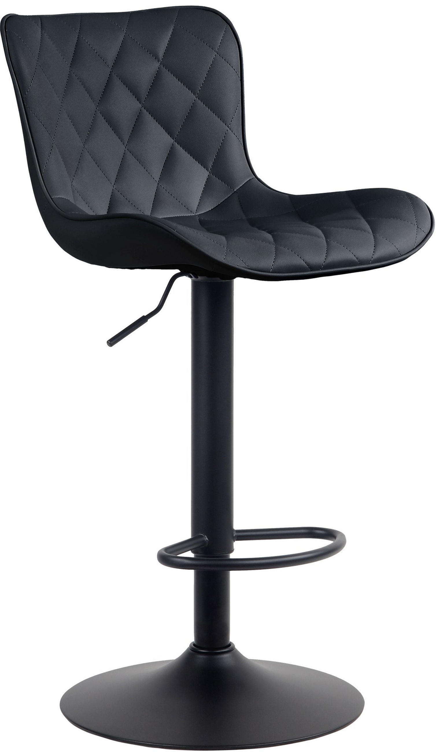 BARHOCKER Emil Kunstleder schwarz - Schwarz, Kunststoff/Metall (48/107/54cm) - TPFLiving