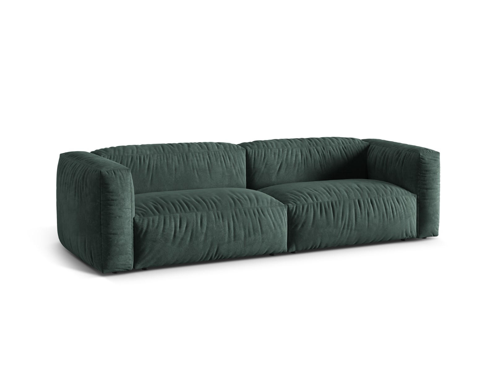 SOFA modular Martina aus Samt petrol 3 Sitzplätze - Salbeigrün, Textil (240/75/106cm) - Micadoni