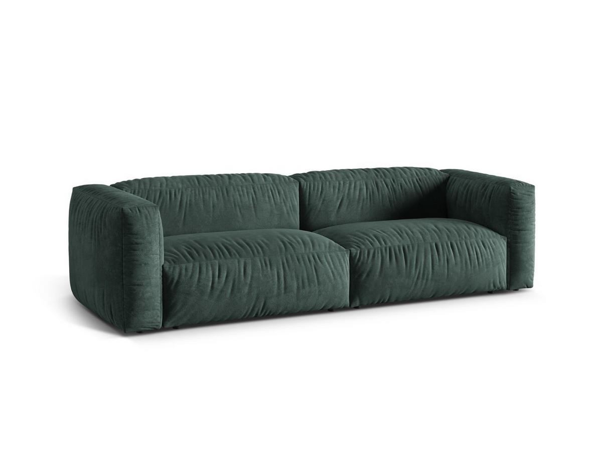 SOFA modular Martina aus Samt petrol 3 Sitzplätze - Salbeigrün, Textil (240/75/106cm) - Micadoni