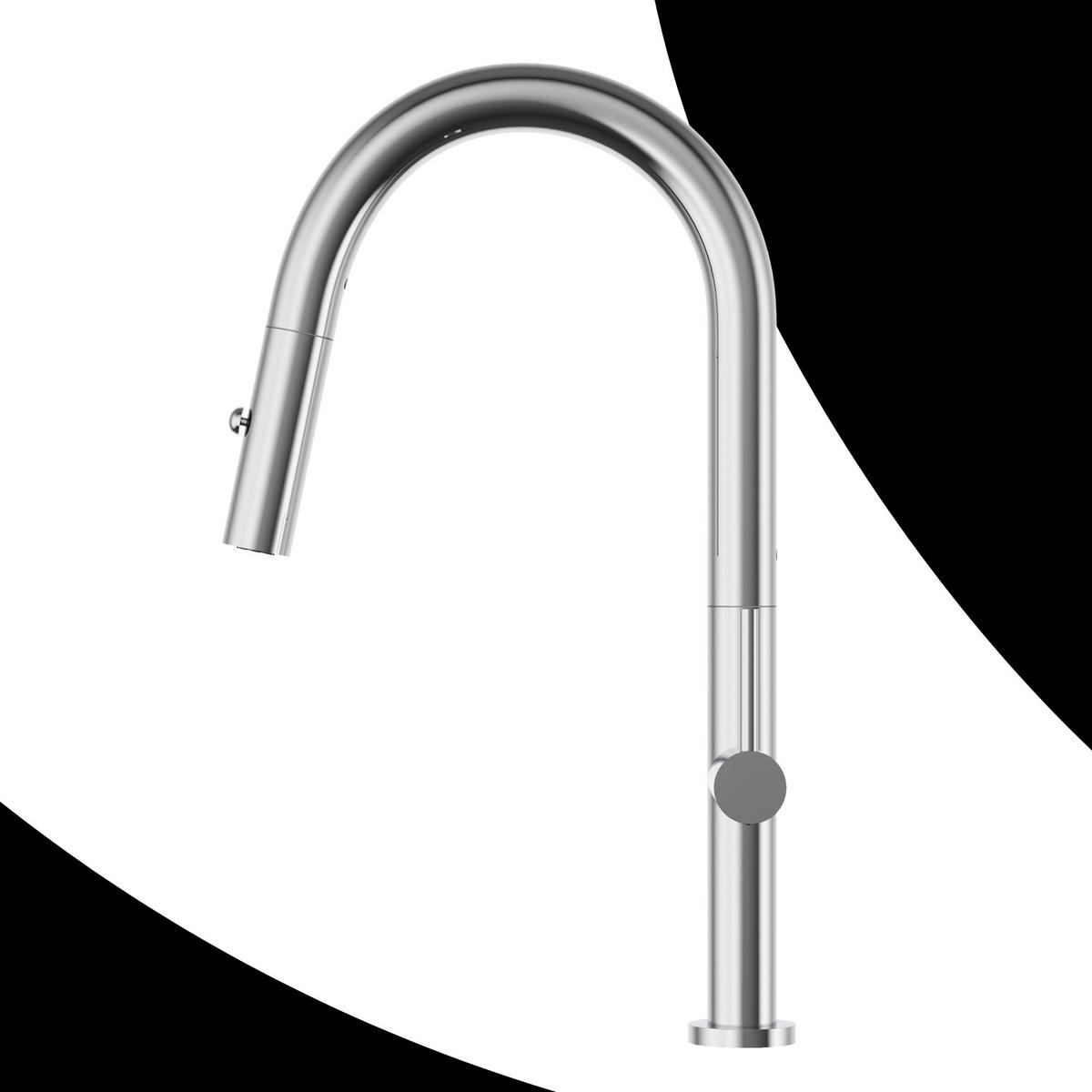 KÜCHENARMATUR Livia Chrom 43 cm Ausziehbrause 2 Strahlarten 360° 1-tlg. - Chromfarben, Metall (24/43/24cm) - Granitan