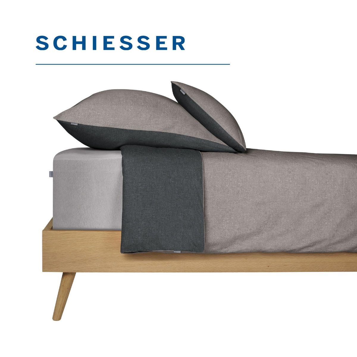 SPANNBETTLAKEN Jessi 100% Baumwolle 150x200 cm Hellgrau - Hellgrau, Textil (150/200cm) - SCHIESSER