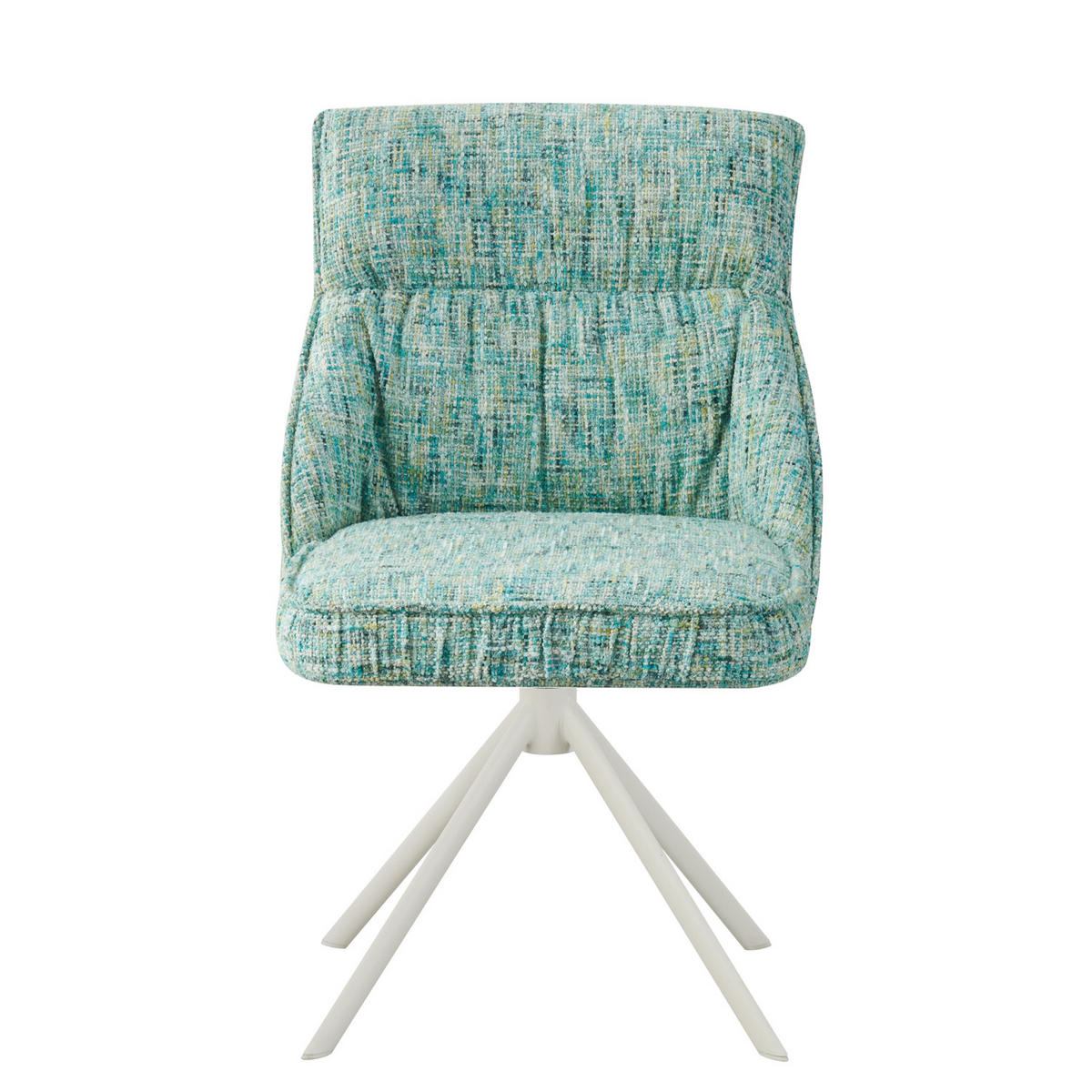 ESSZIMMERSTUHL LINNEA 2er-Set - Türkis/Weiß, Textil/Metall (49/84/62cm) - DUBI Möbel