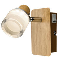 LED WANDLEUCHTE Alonis Braun Holz Optik - Braun, Holz (7/12/11.5cm) - Globo Lighting