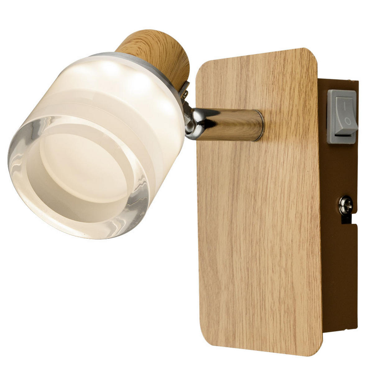 LED WANDLEUCHTE Alonis Braun Holz Optik - Braun, Holz (7/12/11.5cm) - Globo Lighting